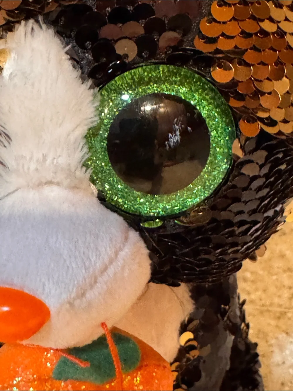 Jinx the Cat Halloween Plush with Orange Pumpkin Beanie